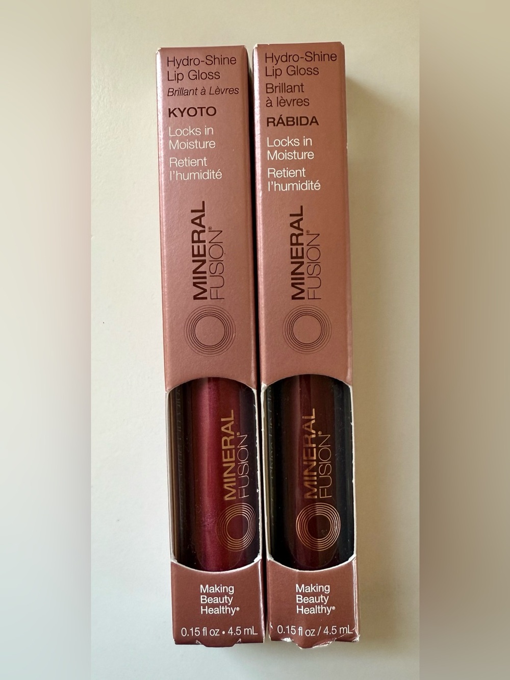 NWT Mineral Fusion Hydro-Shine Lip Gloss Duo Kyoto & Rabida